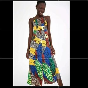 Farm Rio Multicolor parrot MIDI dress